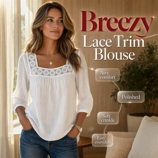 Hot Sale 50% OFF💖Women’s Square Neck Lace Crochet Blouse