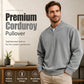 ✨New Arrival: Limited Time 50% Off!⏰️Men's Corduroy Quarter-Zip Pullover Sweatshirt Casual Stand Collar Long Sleeve Top
