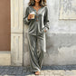 Women’s Soft Plush Velvet Co‑ord Lounge Set, Relaxed Flattering Two‑Piece Outfit for Home & Casual Outings