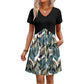 Women's V Neck Short Sleeve Midi Dress