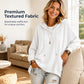 ⌛Limited-Time Offer-Women's Waffle Knit Loose Hooded Sweatshirt with Pockets