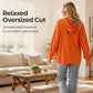 ⌛Limited-Time Offer-Women's Waffle Knit Loose Hooded Sweatshirt with Pockets