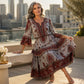 🌸 50% OFF NOW! Women’s Bohemian V-Neck Tiered Ruffle Dress