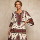 🌸 50% OFF NOW! Women’s Bohemian V-Neck Tiered Ruffle Dress
