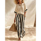 ✨ Women's Casual Striped Two Piece Wide Leg Pants Set – Effortless Style, All-Day Comfort