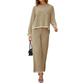 Women’s Casual Crewneck Top and Wide-Leg Pants Set
