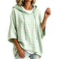 👚Women Loose Striped Hooded Pullover Casual 3/4 Sleeve Hoodie – Effortless Comfort for Everyday Style