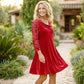 Women's Elegant Draped Neck Sequin Sleeve Dress