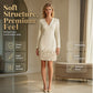 Women's Elegant V-Neck Long Sleeve Dress