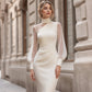 🌸Hot Sale 50% OFF💖Women's Mock Neck Mesh Bodycon Dress