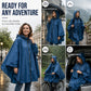Unisex Waterproof Lightweight Hooded Rain Poncho