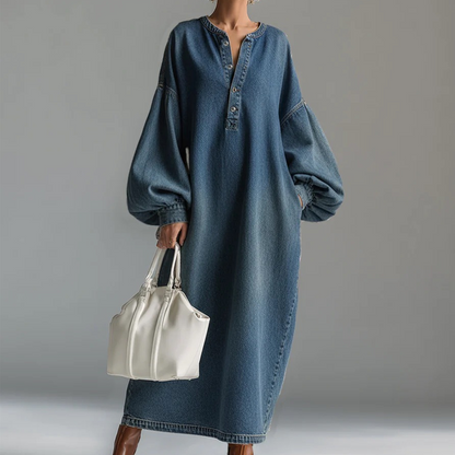 Women's Long Lantern Sleeve Maxi Denim Dress ✨𝘉𝘶𝘺 𝘢𝘯𝘺 2 𝘢𝘯𝘥 𝘨𝘦𝘵 𝘢𝘯 𝘦𝘹𝘵𝘳𝘢 8% 𝘥𝘪𝘴𝘤𝘰𝘶𝘯𝘵