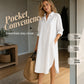 🍁Get Your New Fall Fashion-Women Loose Cotton Linen Shirt Dress with Pockets