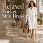 🍁Get Your New Fall Fashion-Women Loose Cotton Linen Shirt Dress with Pockets
