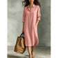 🍁Get Your New Fall Fashion-Women Loose Cotton Linen Shirt Dress with Pockets
