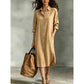 🍁Get Your New Fall Fashion-Women Loose Cotton Linen Shirt Dress with Pockets