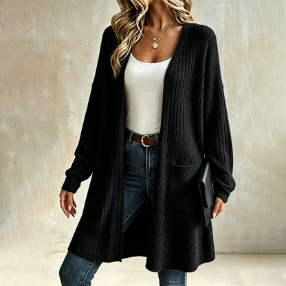 🍂 Women's Ribbed Knit Cardigan – Cozy Texture Meets Effortless Autumn Style