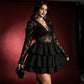 ✨Show Off Your Sexy Side-Women's Lace Patchwork V-Neck Long Sleeve Dress