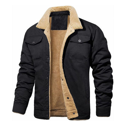 Men’s Casual Sherpa Utility Cargo Jacket