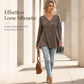 ✨ Women's Ribbed Knit V-Neck Top – Elegant Button Detail For A Chic Everyday Look🤍
