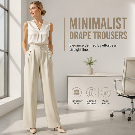 Women's High Waisted Suit Pants with Elastic Back