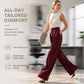 Women's High Waisted Suit Pants with Elastic Back