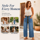 Women's Vertical Striped Stretchy Denim Pants