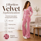 Women's Velvet Zip-Up Hoodie & Flared Pants Set