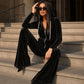 Women's Velvet Zip-Up Hoodie & Flared Pants Set