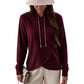 Women's Casual Irregular Hem Hooded Sweatshirt