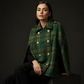Women Vintage Plaid Cape Coat