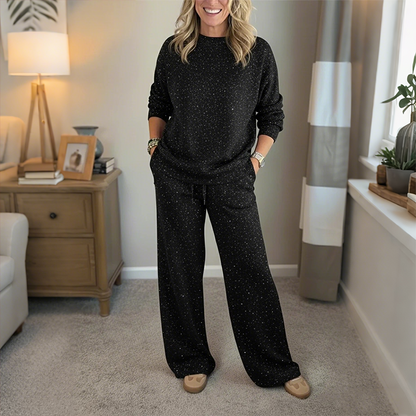 🌸 50% OFF NOW! Women's Glitter Pullover Sweater & Pants 2-Piece Set