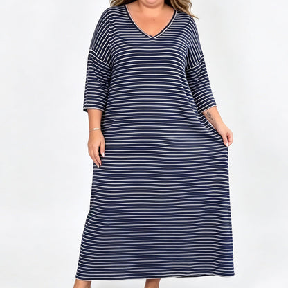 Women's Relaxed Stripe Lounge Dress