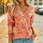 🌸 50% OFF NOW!Women's Elegant Floral Print V-Neck Top