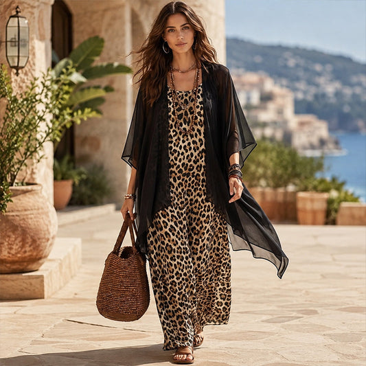 Hot Sale 50% OFF💕Women's Chic Flowy Maxi Dress and Cover-Up Set