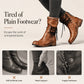 🍂 Timeless Everyday Style | Women's Distressed Lace-Up Mid-Calf Boots