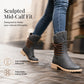 🍂 Timeless Everyday Style | Women's Distressed Lace-Up Mid-Calf Boots