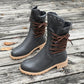 🍂 Timeless Everyday Style | Women's Distressed Lace-Up Mid-Calf Boots