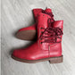 🍂 Timeless Everyday Style | Women's Distressed Lace-Up Mid-Calf Boots