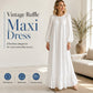 ✨ Timeless Elegance | Women's Flattering Ruffle-Hem Long-Sleeve Maxi Dress