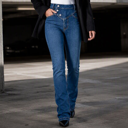 Hot Sale 50% OFF👖Women's High-Waisted Crossover Asymmetric Jeans