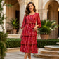 🌸 Feel-Good Style | Women's Floral Print Ruffle Midi Dress