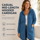 ⌛Limited-Time Offer🛍️Women Mid-Length Hooded Sweatshirt Jacket Casual Zip Up Cardigan Coat with Pockets