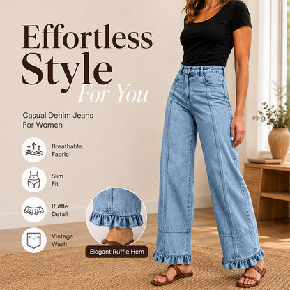Hot Sale 50% OFF 👖 Women's Ruffle Hem Denim Jeans
