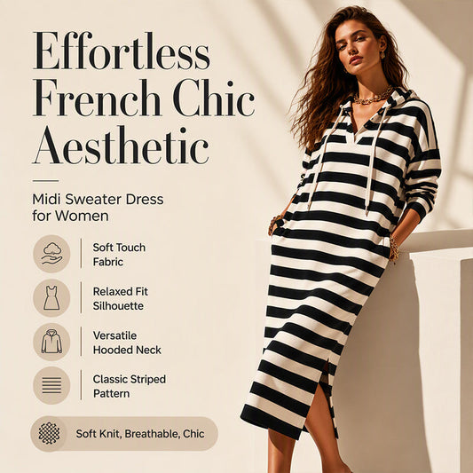 Hot Sale 50% OFF💖Women's Casual Striped Hoodie Dress