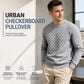Men's Checkerboard Print Crewneck Sweatshirt
