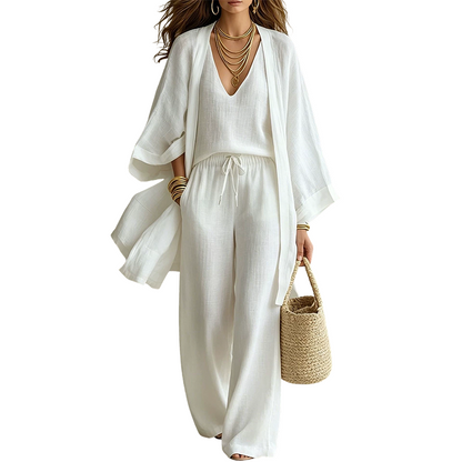 Hot Sale 50% OFF💖Women's Cardigan Tank Top & Pants 3-Piece Set