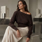 🌸 50% OFF NOW!Women's Off-Shoulder Ribbed Knit Sweater