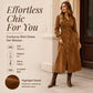 Hot Sale 50% OFF💖Women's Corduroy Midi Shirt Dress with Belt