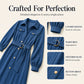 Hot Sale 50% OFF💖Women's Corduroy Midi Shirt Dress with Belt